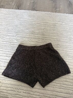 Zara Cozy Heathered Dark Brown Knit Women’s Shorts
